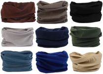 Neck Gaiter Mask Face Scarf Bandana Tube Cover Headwear Balaclava Headband Headwrap for Men and Women (9PackSolid2)