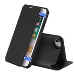 DUX DUCIS Case for iPhone SE 2022 / iPhone SE 2020 / iPhone 7 / iPhone 8, Premium Flip Leather Magnetic Cover Case with Card Holder (Black)