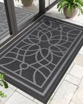 DEXI Large Door Mat Indoor Outdoor Mat, Rubber Indoor Mats for Entrance, All Weather Non Slip Heavy Duty Traps Dirt Inside Doormat Welcome Mat Outdoor, 4'x6', Grey