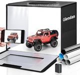 Glendan Portable Light Box Photography, 16"x12" Professional Dimmable Photo Box with 112 High Color Rendering Index LED Lights & 8 Color PVC Backdrops for Jewelry and Small Item Product Photography