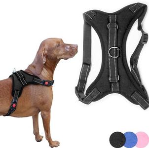 Zenify Pets Dog Harness - Chest Control Grab Adjustable Reflective for Large Dogs (Black, X Large)…