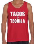 Awkward Styles Men's Tacos & Tequila Tank Tops White Mexican Vacation Funny Saying Red 2XL