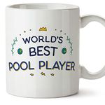 MUGFFINS Pool Player Mug - in English - World's Best - Funny Gift for Colleagues - Ceramic 11oz Mug