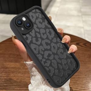 MOWIME Compatible with iPhone 13 Case, Cheetah Print Shockproof Soft TPU Protective Case for Women Girls, Slim Anti Scratch Leopard Case for iPhone 13 6.1 Inch, Black