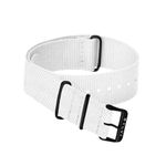 Sylvi 24 mm Nato Strap | Nato Nylon Watch Strap for Men's Watches | Soft Nylon 24 mm Watch Strap | Wrist Watch Belt for Men (White)