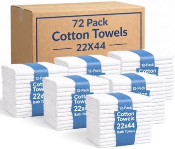 JMR Bulk-Friendly Essentials - Practical Cotton Towels - Economical 22" by 44" Multi-Purpose Towel - Absorbent, Quick-Drying, Soft, Lightweight - Ideal for Pool, Gym, Spa (White) - 72 Pack