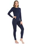 WEERTI Thermal Underwear for Women Long Johns with Fleece Lined, Base Layer Women Cold Weather Top Bottom, Navy, Medium