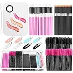 Disposable Makeup Applicators Kit, Shynek Makeup Mixing Palette with Spatula and Disposable Makeup Brushes Tools Mascara Wands, Lip Goss Applicators, Makeup Hair Clips with Organizer Box