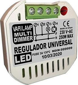 MULTI DIMMER 250. Regulador UNIVERSAL a pulsadores para cualquier LED regulable. 250W Max.