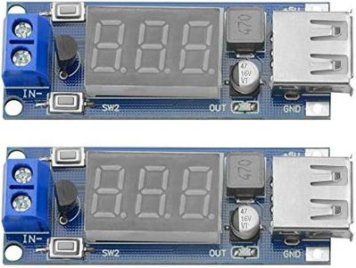 XINGYHENG 2Pcs DC-DC Buck Voltage Converter Power Module 4.5-40V 12V to 5V/2A + Power Supply Stabilizer Voltage Regulator with Voltmeter 5V USB Charger