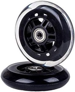 Little World Scooter Wheels Pair - 2Pcs Scooter Replacement Wheels - 100mm Pro Stunt Scooter Replacement Wheels with ABEC-7 Bearing - Quality Scooter Wheels for Smooth Ride, Black 100mm wheels