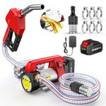 TaskStar Fuel Transfer Pump Battery Powered, 21V DC Cordless Diesel Transfer Pump Kit w/ 1X4.0Ah Battery, 12GPM Portable Self-Priming Diesel Pump Kit w/Nozzle&Hose Auto Shut Off for Diesel & Kerosene