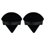Flytianmy 2Pcs Triangle Powder Puffs, Face Makeup Puff for Body Loose Powder Beauty Makeup Tool Black