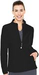 Med Couture Women's Performance Fleece Jacket with 4 Pockets and 2-Way Stretch - MC8684, S, Black