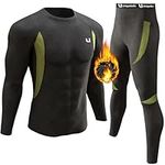 YESURPRISE Men's Thermal Underwear Sets Top & Long Johns Fleece Sweat Quick Drying,Black,Medium