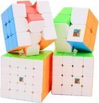 Bukefuno MoYu Meilong 2x2 3x3 4x4 5x5 Speed Cube Gift Box Set Stickerless Magic Puzzle Cubes Speed Cubing Bundle 2x2x2 3x3x3 4x4x4 5x5x5 Puzzle Cube