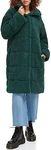 Levi's Women's Long Length Patchwork Quilted Teddy Coat, Darkest Spruce