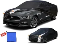 [2025 Upgrade] 10-Layer Waterproof Car Cover. See Vehicle Size-Chart for Accurate Fit. All Weather Full Outdoor Covers. Ford Mustang, Shelby, Chevy Camaro, etc. Sun Snow Rain. C4 (See Size Chart)