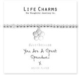 Life Charms Women Jewellery Great Grandma Bracelet Wristband Ladies Gift, Silver