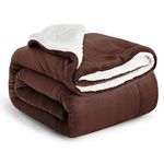 IR Imperial Rooms Sherpa Fleece Blanket Bed Throws Blankets For Sofas Soft Fluffy Thick Blanket Reversible Microfiber Throw (Coffee, Double (150 x 200 Cm))