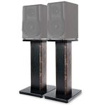 24 Inch (60CM) - Pair- Wood Speaker Stands for Home-Cinema HiFi Desktop and Satellite Speakers Monitor Stands, Enhanced Audio Listening Experience for Home Theaters