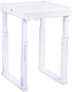 Adjustable Locker Shelf for School, Work & Gym Lockers – Expandable Width & Height, Stackable, Magnetic Support, Durable Locker Organizer Shelf – Easy to Assemble, Fits Standard Lockers, White
