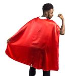 Everfan Adult Polyester Satin Superhero Cape (Red)