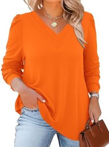 TFSDOD Plus Size Tops for Women Long Sleeve Shirts Women Floral Print