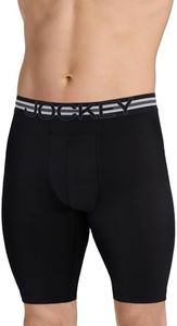 Jockey Men's Underwear Sport Stability Pouch Microfiber 11" Quad Short, Black, Medium