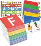 THE BAMBINO TREE Alphabet Flash Cards - ABC Jumbo Flash Cards for Kids Ages 3-6 - Lowercase & Uppercase Letter Recognition Learning Game - Teacher Designed for Classroom, Preschool, Kindergarten