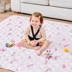 Lasoftan Baby Play Mat 50" X 50", Extra Thicker & Large Baby Mat for Floor, Soft Non-Slip Cushioned Play Mats for Babies, Toddlers, Foldable and Washable Baby Play Mat