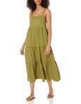 The Drop Women's Britt Tiered Maxi Tent Dress, Olive Oil, XL