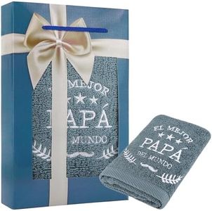 Rebundex Regalo Padre Regalo Dia del Padre El Mejor Papa del Mundo Toalla 35x75, Regalos Dia del Padre Primerizo Día del Padre Original Regalo Papa Futuro Papa