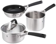 Zwilling J.A. Henckels 40590-002 HI Style Basic Mini Cookware 3-Piece Set, Both Handed, Pot, Frying Pan, Induction Compatible, Silver