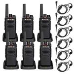 Retevis RT668 Walkie Talkie, PMR446 Professional 2 Way Radio, Walkie Talkies for School, Restaurant, Security (Black, 6Pcs)