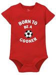 Zeezeezoo Born to be a Gooner Newborn Baby Romper Bodysuit Onesie Clothes Dress Football Theme 3-6 Months