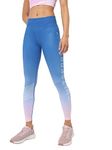 CULTSPORT AbsoluteFit Ombre Print Performance Tights | Squat-Proof | Performance Tights for Women | 4-Way Stretch | Yoga Gym Cardio Leggings | Active Wear | Sports Leggings (CS601477S_Blue_S)