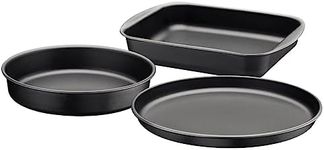 Tramontina Brazil Graphite-Colored Aluminium Roasting Pan 3-Pieces Set with Interior and Exterior Starflon Max Non-Stick Coating