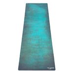 YOGA DESIGN LAB | The Combo Yoga Mat | 2-in-1 Mat+Towel | Eco Luxury | Ideal for Hot Yoga, Power, Bikram, Ashtanga, Sweat | Studio Quality | Includes Carrying Strap! (Aegean Green, 3.5mm)