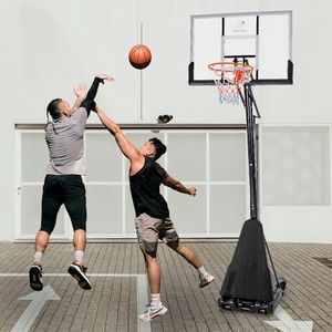 ProPulse Basketball Hoop Outdoor with Rebound Plate, 2.45M-3.05M Height Adjustable, Portable Basketball Hoops & Goals for Kids Youth and Adult in Backyard/Driveway/Swimming Pool/Indoor