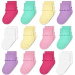 Baby Toddler Girls Ruffle Socks 12 pairs Newborn Infant Little Kids Adorable Lace Socks 4-6 Years