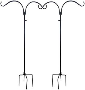 Erva Adjustable Double Shepherd Hooks, Black, Pack of 2