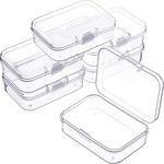 6 Pieces Mini Plastic Clear Beads Storage Containers Box for Collecting Small Items, Beads, Jewelry, Business Cards, Game Pieces, Crafts (2.52 x 1.73 x 0.79 Inch)