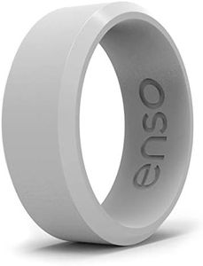 Enso Rings Bevel Classic Silicone Wedding Ring – Hypoallergenic Unisex Wedding Band – Comfortable Band for Active Lifestyle – 8mm Wide, 2.16mm Thick Misty Grey: 11