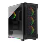 GAMDIAS ATX Mid Tower Gaming PC RGB Case w/Tempered Glass and Excellent Airflow Design & 4 x 120mm ARGB Fans, Support Top & Front 360mm AIO and Vertical GPU Mount