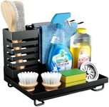 WARMSIMPLE Sponge Holder for Kitchen Sink, Stainless Steel Kitchen Sink Organizer with 360°Rotatable Dishcloth Holder,kitchen Sink Caddy With Removable Drain Tray, Quick Drying Sink Sponge Holder