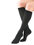 Neo G Travel Compression Socks For Women - Energizing tired, aching legs. Travel Socks are perfect flight companion, great for long periods of inactivity - Graduated Compression Socks - Black - L