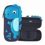 VISIONARY Cute Dino Pencil Pouch for Girls and Boys,Big Pencil Case for Kids,Zipper Pencil Kit Stationary Storage Box for School Children,Stationery Organizer Pen Box for Students[Pack of 1]