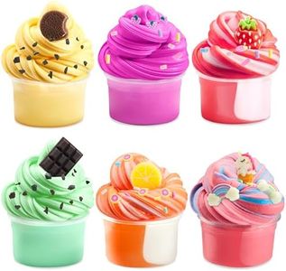 JOYIN 6 Pack Butter Slime Kit Party Favors, Cloud Slime Kit, Non-Sticky, Mess-Free, Stress Relief, Fluffy Slime for Girls and Boys,Slime Party Bag Fillers Birthday Toys Gifts for Kids