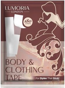 LUMORIA Double Sided Tape for Clothes (180 Pack) - Fashion & Fabric Adhesive, Perfect for Dress or Hem Support, Clear Body Tape for Skin, No-Residue & Strong Hold